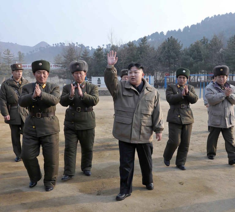 This undated picture, released by North Korea's official Korean Central News Agency on January 19, 2012 shows North Korean leader Kim Jong Un. The North Korean army said it had final approval to launch "merciless" military strikes on the United States, involving the possible use of "cutting-edge" nuclear weapons