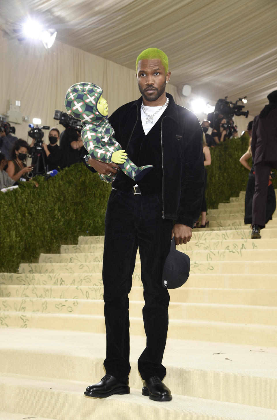 Frank Ocean attends The Metropolitan Museum of Art's Costume Institute benefit gala celebrating the opening of the "In America: A Lexicon of Fashion" exhibition on Monday, Sept. 13, 2021, in New York. (Photo by Evan Agostini/Invision/AP)