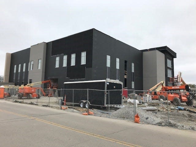 The Warren County Justice Center, shown here Oct. 21, 2021, is scheduled to be done in March, 2022.