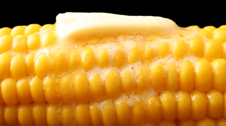 buttered corn on the cob