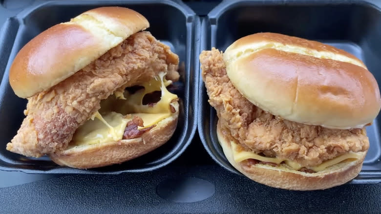 Two Zaxby's Signature Club Sandwiches