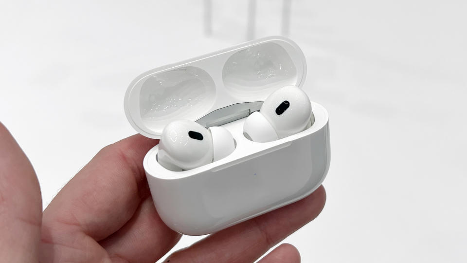 Image of the AirPods Pro 2 in action during launch