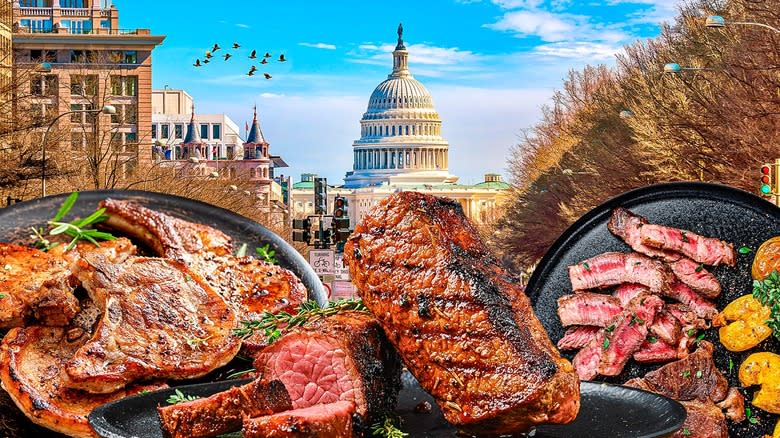 Steaks in front of Capitol