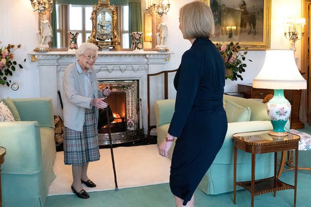 Jane Barlow/AP/Shutterstock Queen Elizabeth (left) and Liz Truss meet at Balmoral Castle in Scotland on Sept. 6, 2022