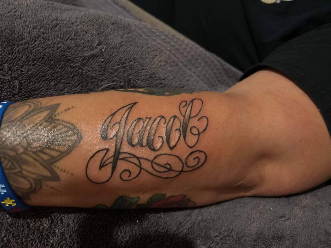 Promise Edwards had Jacob’s name tattooed on her arm several days after he was discovered dead in Pageland, South Carolina.