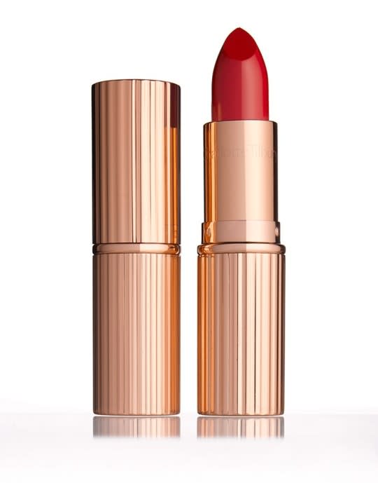 Charlotte Tilbury Matte Revolution Lipstick in 1975 Red (Available June 29th). Try Charlotte Tilbury KISSING Love Bite ($32)