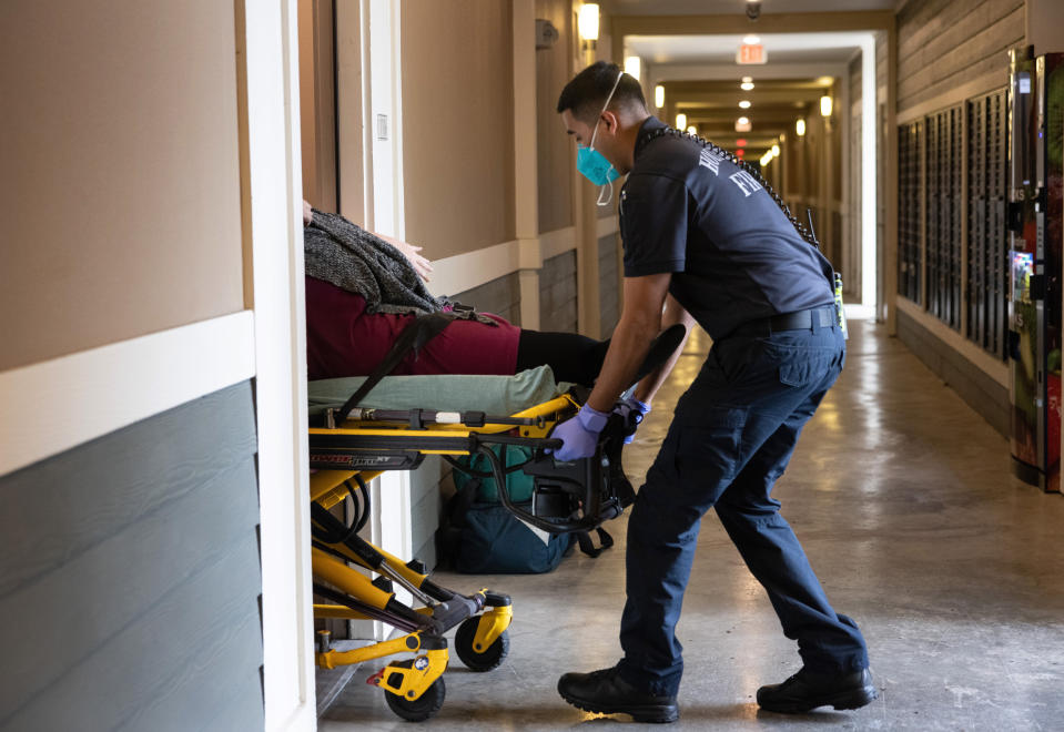 Image: Houston EMS Attends To Suspected COVID-19 Patients Amid Surge In Delta Variant (John Moore / Getty Images file)