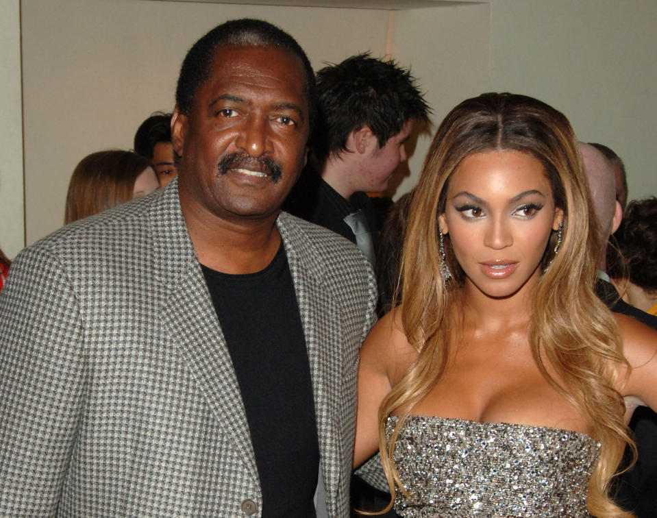 Beyonce and father Matthew Knowles attending the UK premiere of Dreamgirls in Leicester Square, London.   (Photo by Ian West - PA Images/PA Images via Getty Images)