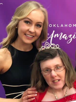 Claire with her sister, Sarah, who competed in an Oklahoma Miss Amazing competition. Photo: Claire Grace.