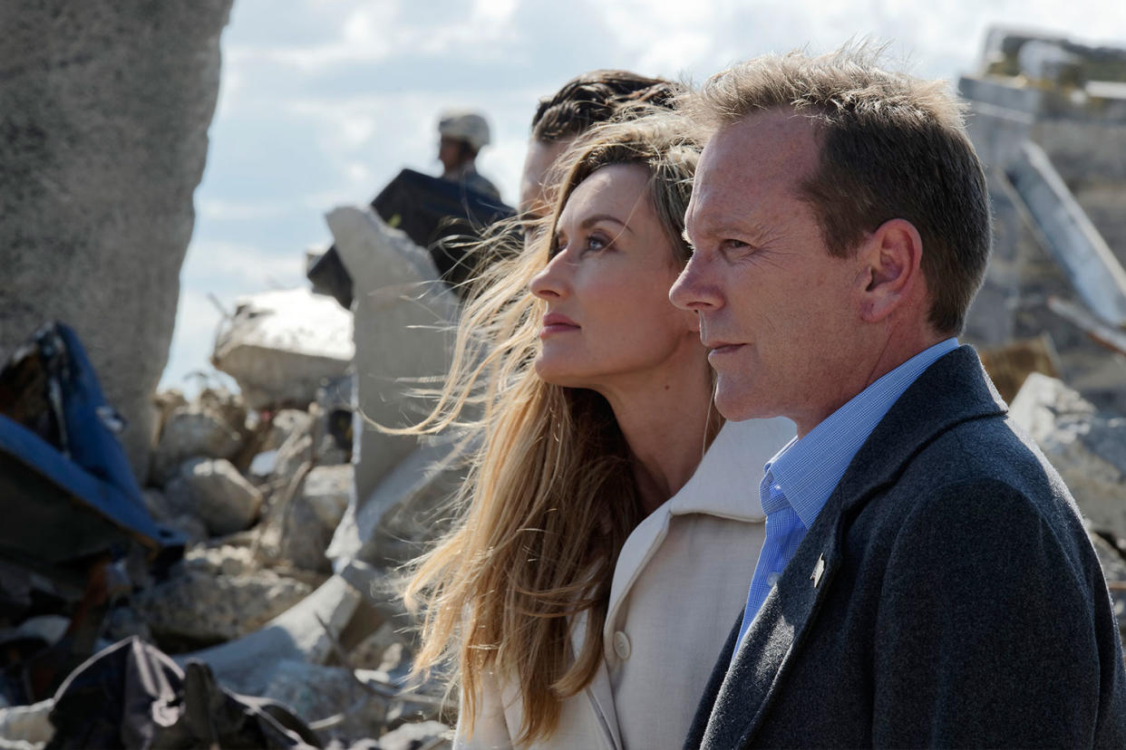 Quality shows: Natascha McElhone and Kiefer Sutherland star in eOne's Designated Survivor: Ben Mark Holzberg/ABC via Getty