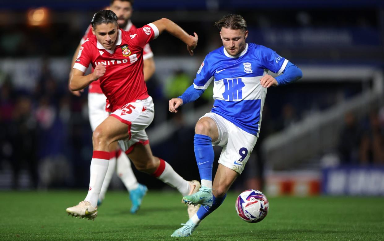 Alfie May of Birmingham City in action