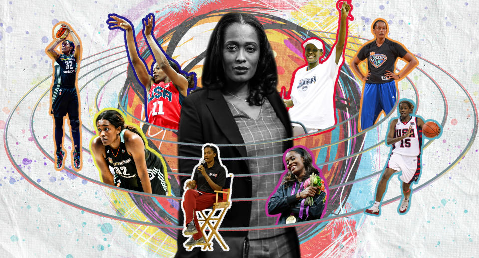 Swin Cash is a two-time NCAA and three-time WNBA champion. (Yahoo Sports illustration)