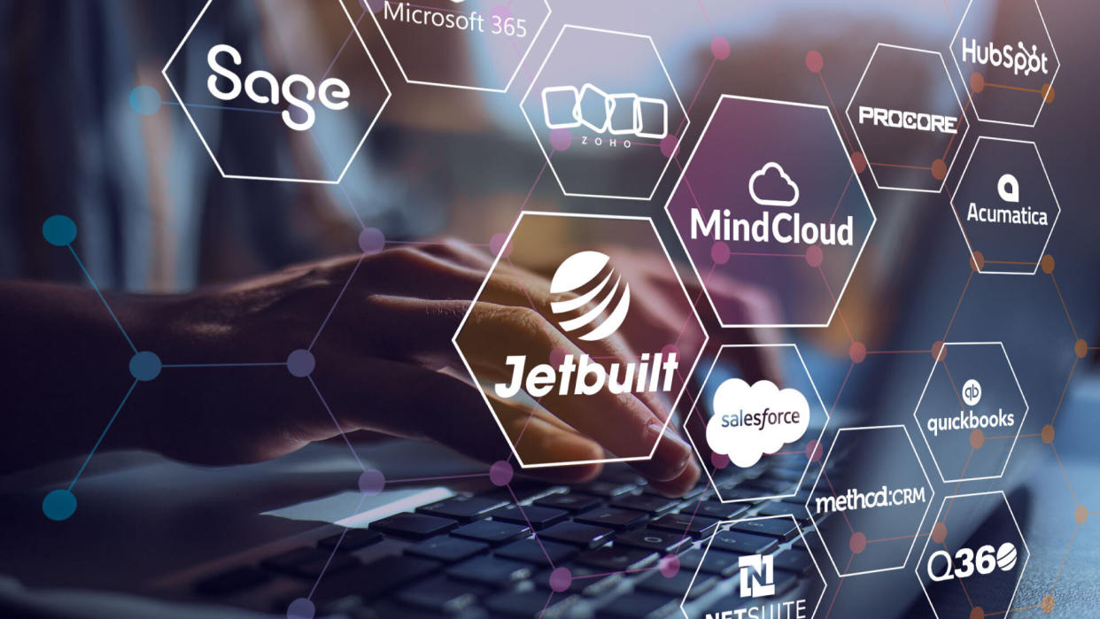  Jetbuilt in a grid with CRM platform logos.  