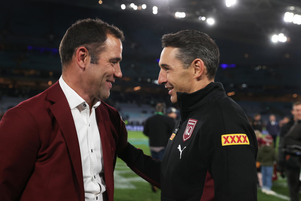 Cameron Smith, pictured here congratulating Billy Slater after Queensland's victory in the State of Origin opener.