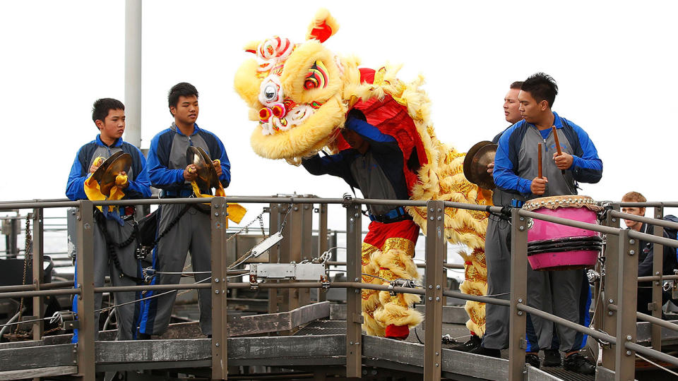 A Chinese Lion Dance was done on to of the bridge in the lead up to Chinese New Year celebrations in 2013. Source: Getty Images