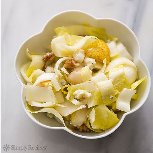 <strong>Get the <a href="http://www.simplyrecipes.com/recipes/endive_salad_with_walnuts_pears_and_gorgonzola/" target="_blank">Endive Salad with Walnuts, Pears, and Gorgonzola Recipe</a> by Simply Recipes</strong>