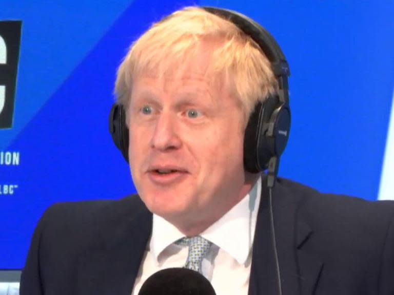 Boris Johnson has backtracked on his much-ridiculed plan for avoiding punishing tariffs after a no-deal Brexit, admitting he would be unable to do it “unilaterally”.In a difficult interview, the frontrunner for No 10 acknowledged the Bank of England governor was “right” to criticise his plan to use a trade law known as “Gatt 24” to avoid border duties.“Where Mark [Carney] is right is in saying that implies mutuality – that has to be an agreement on both sides,” Mr Johnson agreed.He added: “What you can’t do is unilaterally use a Gatt 24 solution, but what you could do is agree with our EU friends and partners is to go forwards together on that basis.”In last week’s TV debate, when he floated the plan as the solution to avoiding Irish border checks after a crash-out Brexit, Mr Johnson made no mention of requiring Brussels’ agreement.It prompted fierce criticism from Mr Carney, who pointed out Gatt 24 could only be invoked if there was an outline trade agreement in place – and the central point of a no-deal Brexit was the absence of a deal.“We should be clear that not having an agreement with the European Union would mean that there are tariffs, automatically – because the Europeans have to apply the same rules to us as they apply to everyone else,” he warned.The answer suggested such an agreement would not be possible under World Trade Organisation rules, regardless of whether the EU co-operated.However, Mr Johnson, speaking on LBC radio, being “more positive” and an appeal to the EU to recognise its own self-interest could succeed.“We haven’t had an interruption to trade between the UK and the continent for years and years,” he argued.“It would be very bizarre if the EU should decide on their own – we wouldn’t put up tariffs – to impose tariffs on goods coming from the UK.”Arguing it would be a return to terms-of-trade not seen since “Napoleon’s continental system”, Mr Johnson added: “It would not be in the interests of their businesses, let alone their consumers“Let’s be more positive about this. It is time this country stopped being so down about its ability to get this thing done.”more follows