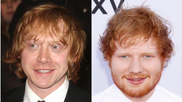 Separated at birth… Grint often gets mistaken for Ed Sheeran – Credit: Yahoo File