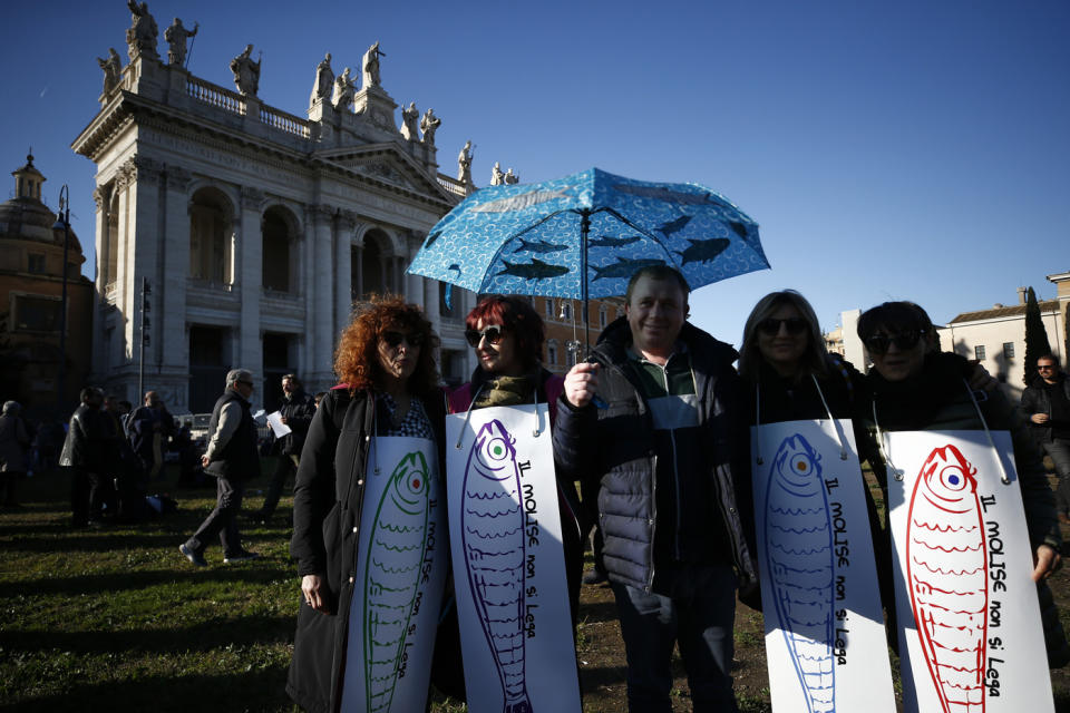 La manifestazione in piazza San Giovanni.