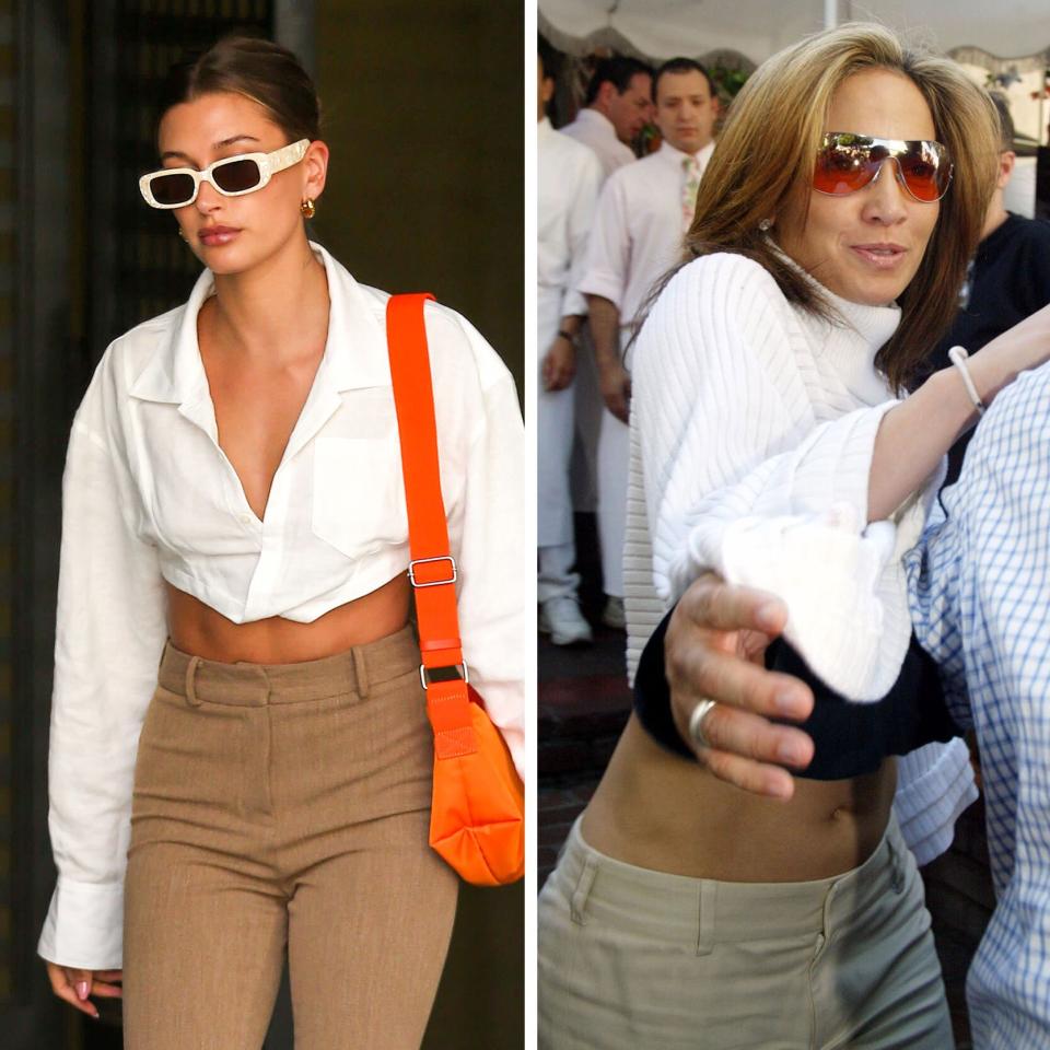 Hailey Bieber and Jennifer Lopez Style