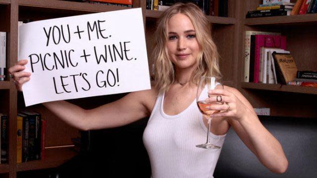 Jennifer Lawrence staring in the fundraising video