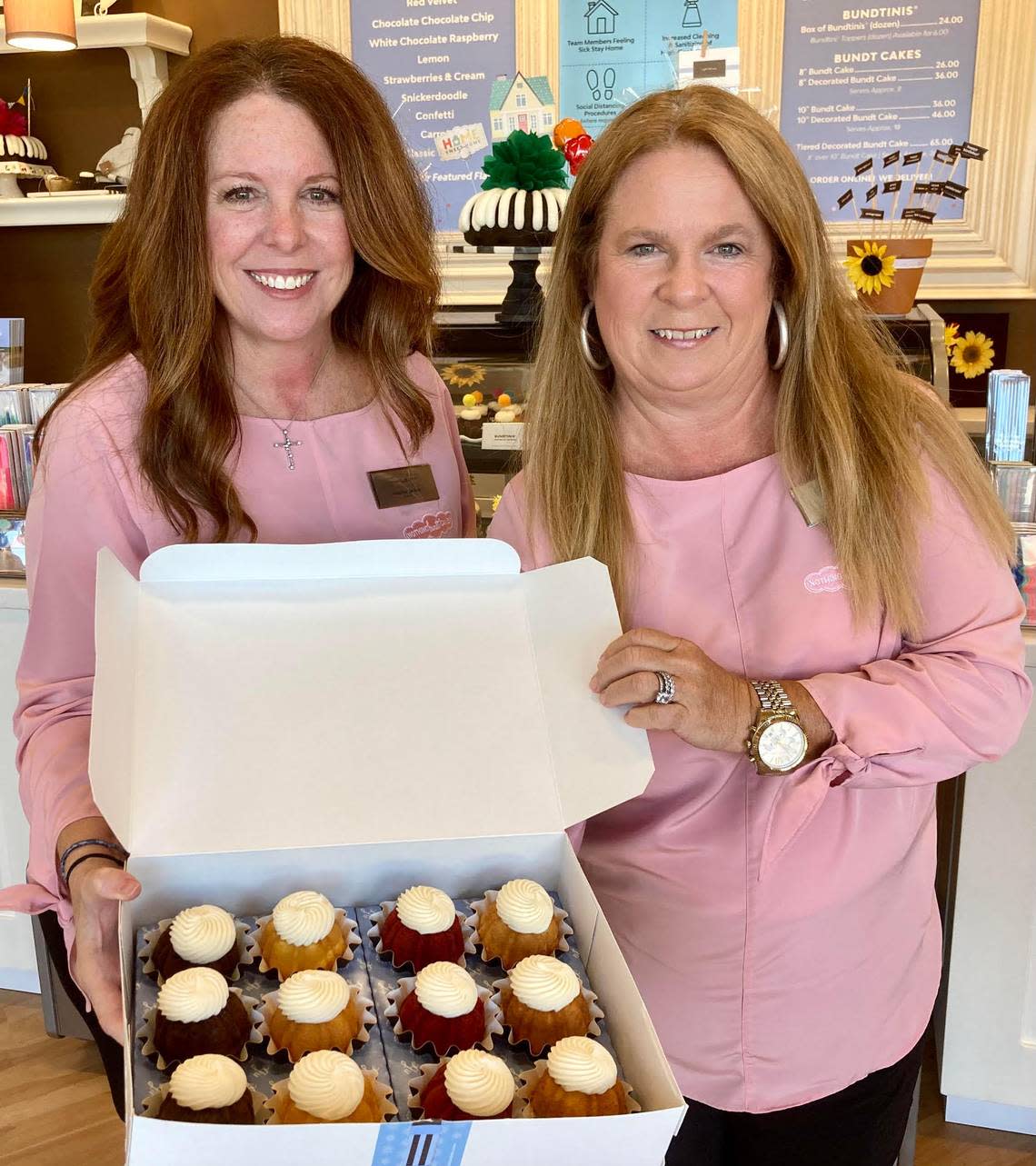 Macon natives and sisters Heather Jordan and Sandy Kahley just opened a Nothing Bundt Cakes franchise at 810 Ga. 96, Suite 1400, in the Century Market Plaza in Warner Robins.