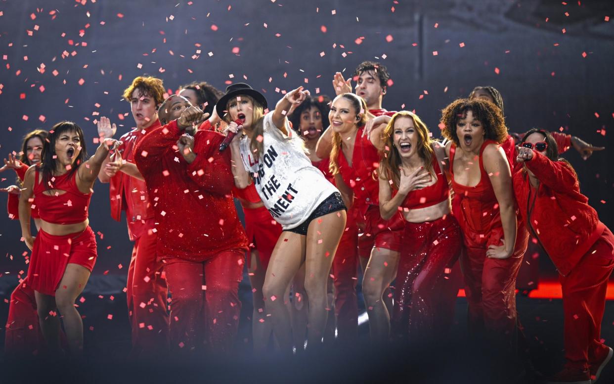 Sing it with me: Taylor Swift on stage at Wembley Stadium