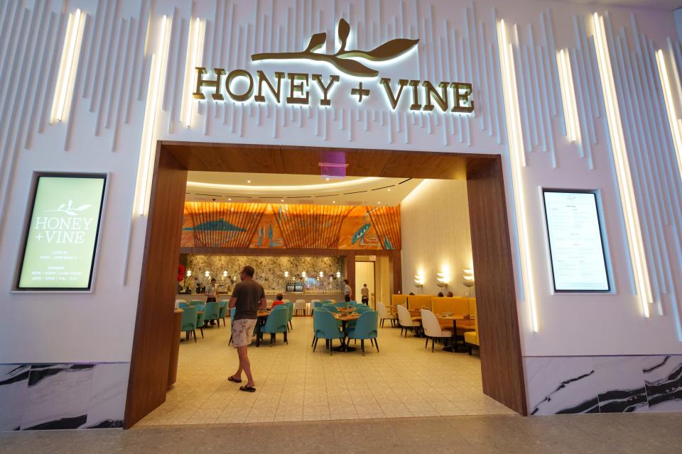 Entrance to the Honey + Vine restaurant, just off the casino floor at Santan Mountain Casino on June 26, 2023, located on the Gila River Reservation south of Chandler.