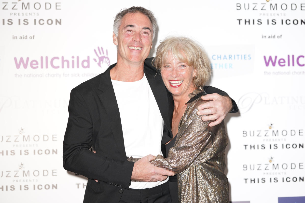 Greg Wise and Emma Thompson arriving for the ICON Ball fashion event fundraiser, in aid of NHS Charities Together and Well Child, at The Landmark Hotel, central London. Picture date: Friday September 17, 2021.