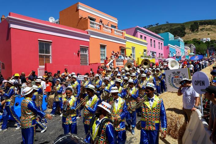 Cape Town&quot;s minstrels provide entertainment at the start of the Red Bull Box CartÂ Race challenges in Bo Kaap, one of the iconic neighbourhoods in Cape Town, South Africa, November 6, 2022.