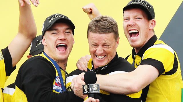 Riewoldt and Martin had a big night after the premiership victory. Pic: Getty