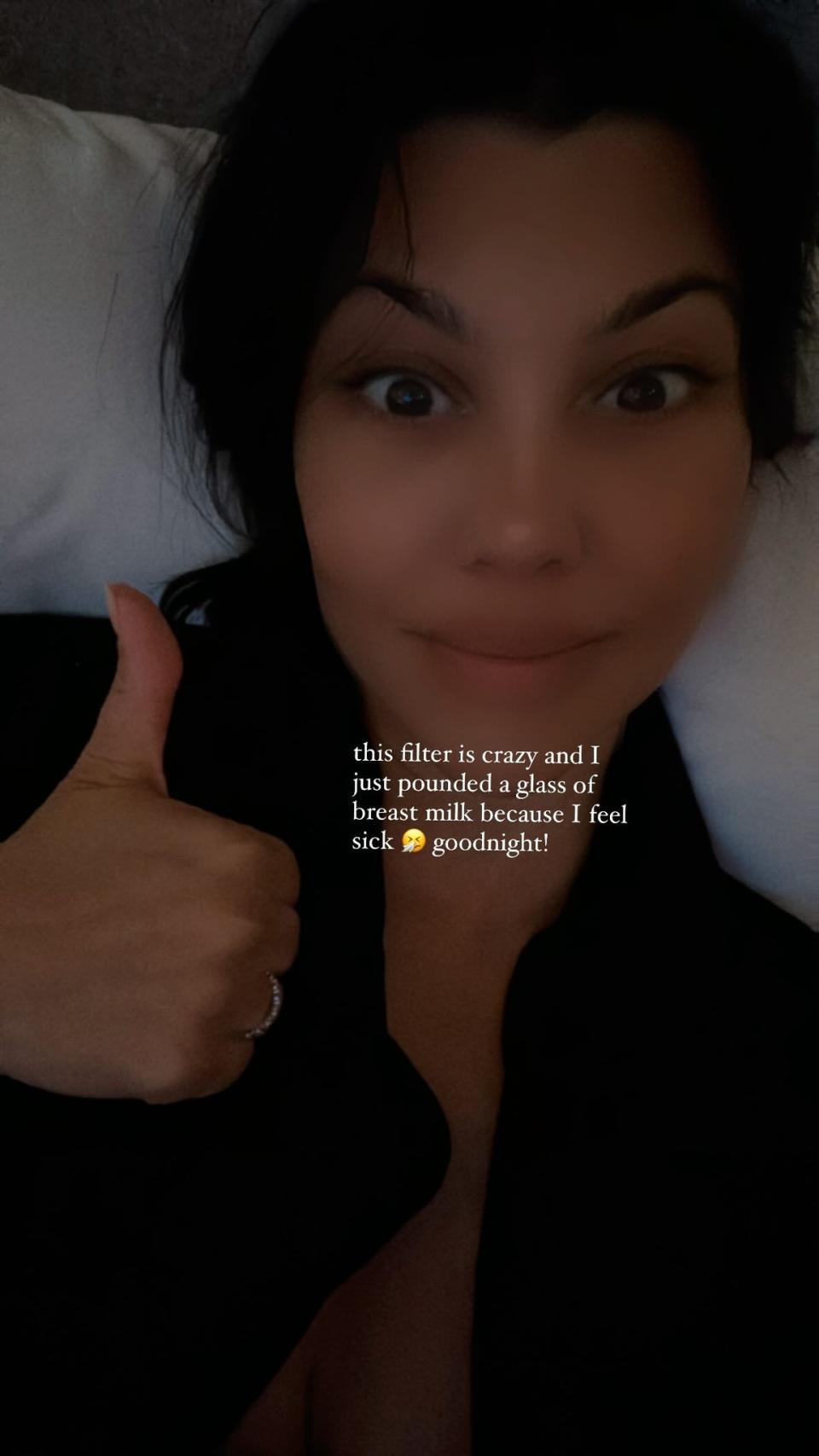 kourtney kardashian drank glass of breast milk while sick