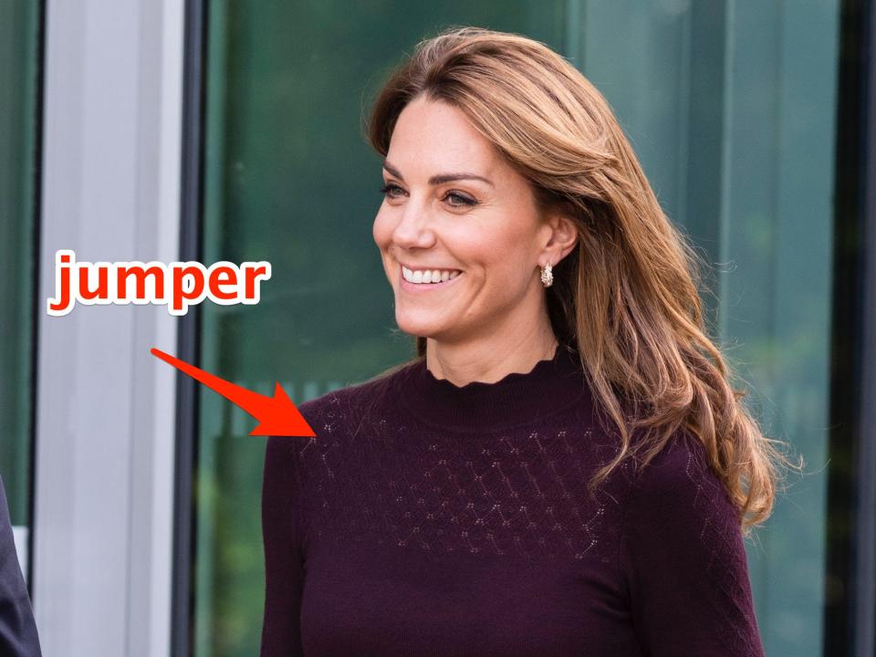 Kate Middleton wearing a jumper in 2019.