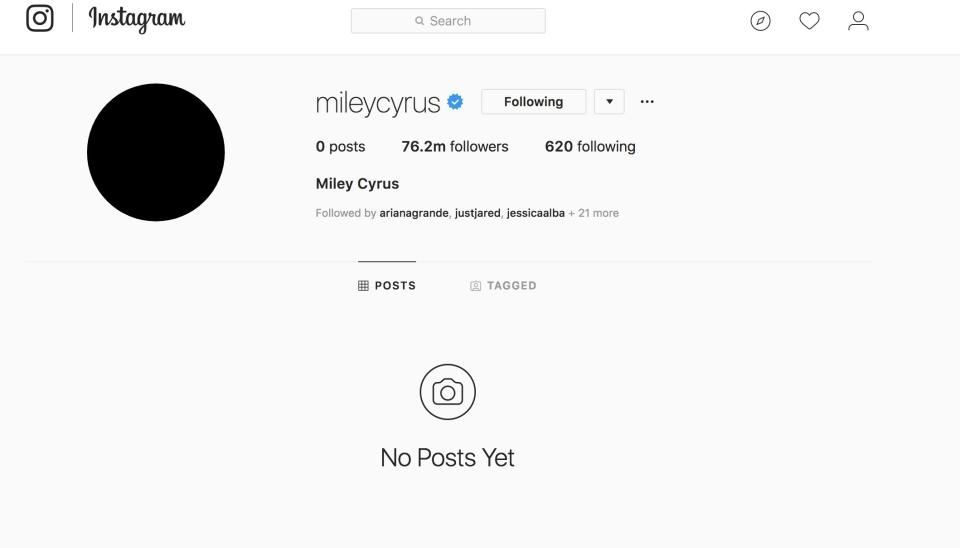 Fans are speculating about new music, a tour, and a surprise wedding since Miley Cyrus deleted all of her Instagram posts.