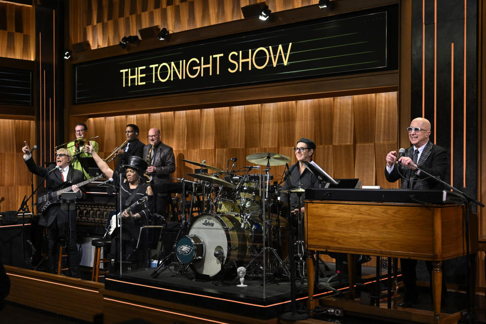 Paul Shaffer and The World’s Most Dangerous Band sit-in on Friday, February 3, 2023. (Todd Owyoung / NBC)