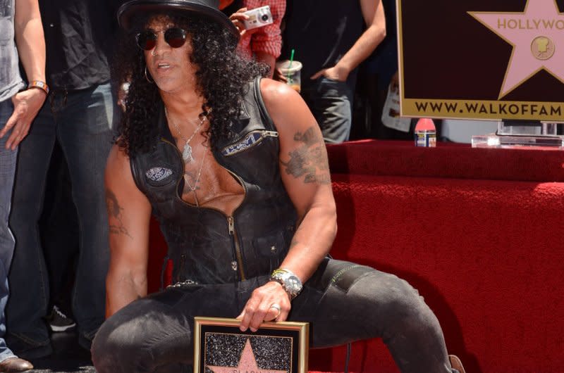 Slash received a star on the Hollywood Walk of Fame in 2012. File Photo by Jim Ruymen/UPI