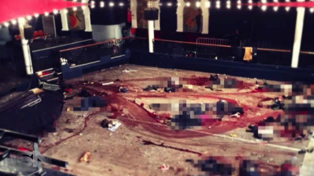 The dance floor of the Bataclan theatre as the hostages left