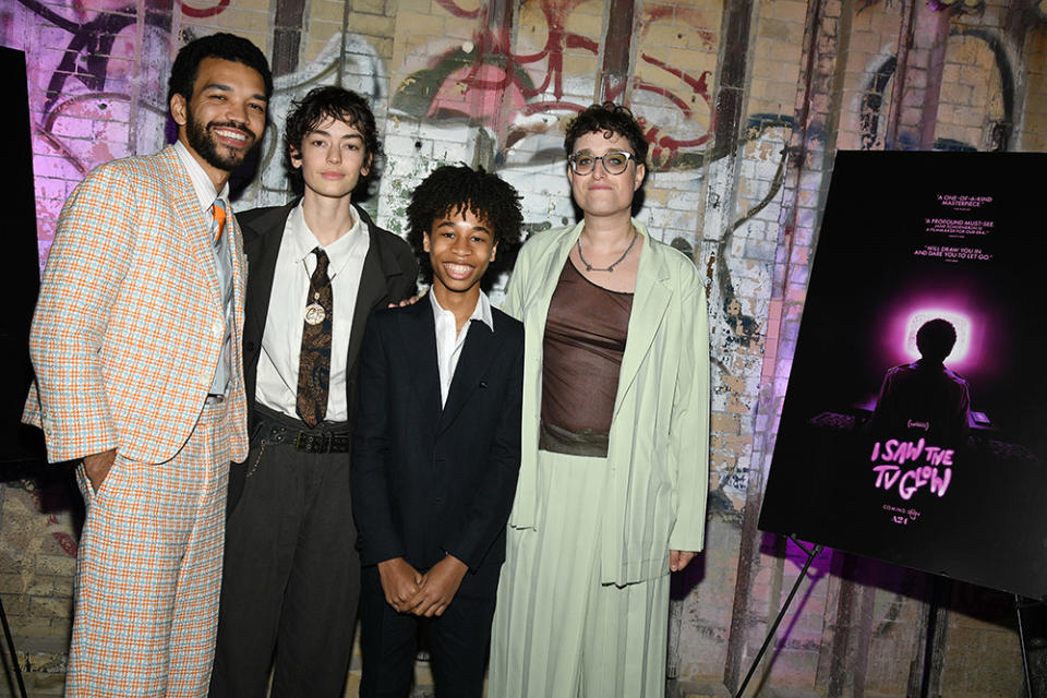 Justice Smith, Brigette Lundy-Paine, Ian Foreman and Jane Schoenbrun at a24 Presents the New York Premiere of Jane Schoenbrun’s I Saw the TV Glow