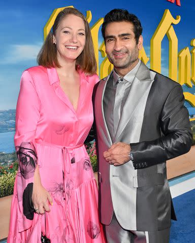 <p>Michael Buckner/Variety via Getty</p> Emily V. Gordon and Kumail Nanjiani at the premiere of "Glass Onion: A Knives Out Mystery" held at the Academy Museum on November 14, 2022