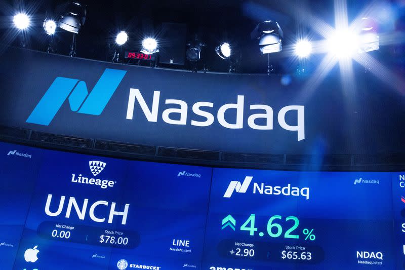 Lineage, the world’s largest global temperature-controlled warehouse, holds an initial public offering (IPO) at the Nasdaq MarketSite, at Times Square in New York