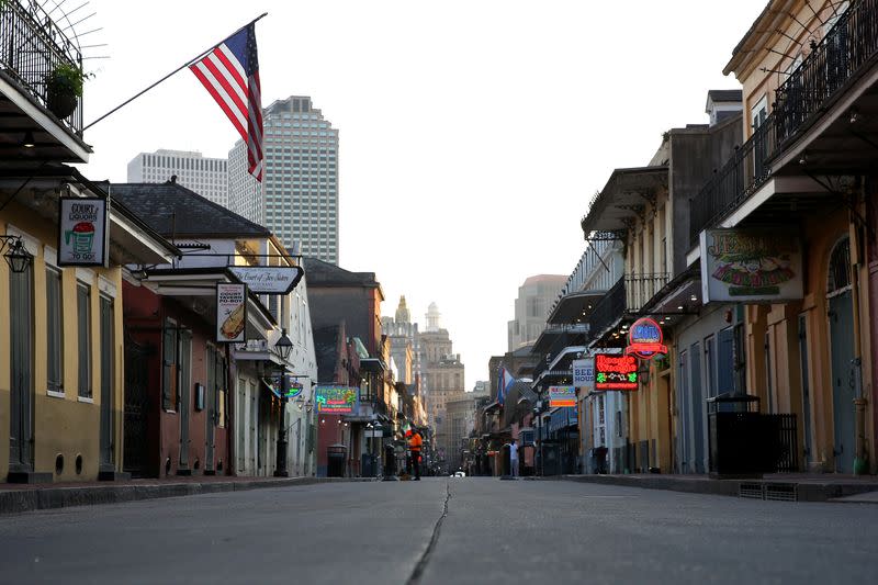 FILE PHOTO: A view of Bourbon Street amid the outbreak of the coronavirus disease (COVID-19), in New Orleans