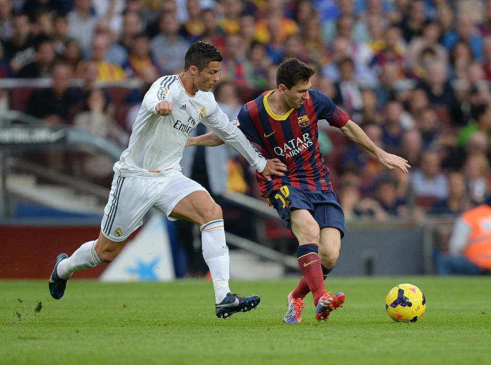 Cristiano Ronaldo and Lionel Messi. (Photo by Pressefoto Ulmer\ullstein bild via Getty Images)