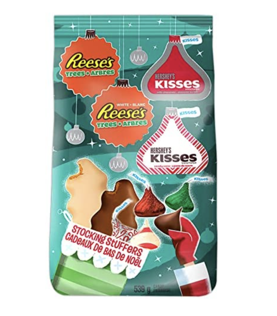 Hershey's Assorted Stocking Stuffer Treats with reese's and hershey kisses (Photo via Amazon)