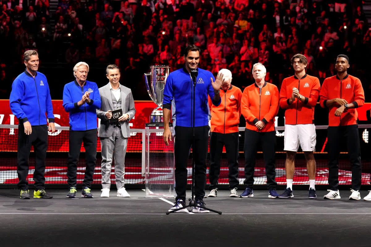 Roger Federer signed off from competitive tennis following defeat with Team Europe in the Laver Cup (John Walton/PA) (PA Wire)