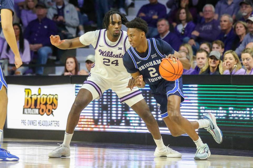 Brigham Young Cougars guard Jaxson Robinson (2) led Mark Pope’s BYU team in scoring last season.