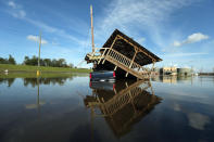 Hurricane Isaac made landfall on Aug. 28 near the mouth of the Mississippi River. (Mario Tama/Getty Images)