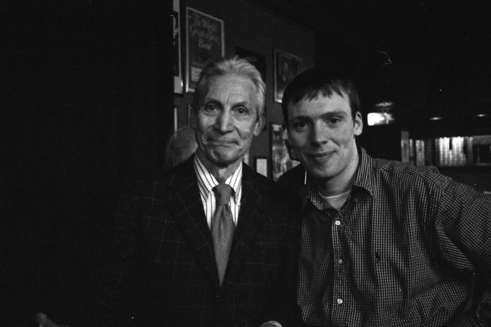 Lee with Charlie Watts - Credit: Courtesy of Matthew Lee