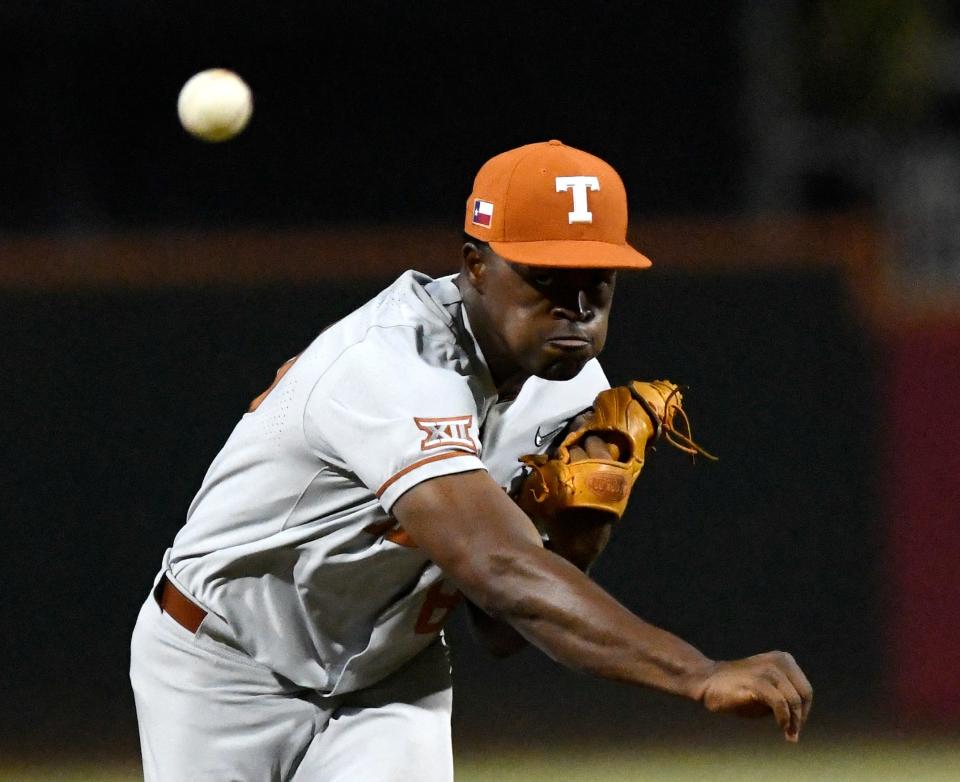 Texas reliever Andre Duplantier closed out a tense ninth inning in Kansas on Sunday by saving a 7-6 win for Texas, keeping the Horns' improbable NCAA regional hosting hopes alive. Texas hosts UT-Arlington on Tuesday and then San Jose State in a three-game series this weekend before closing out Big 12 play with a series against first-place West Virginia.