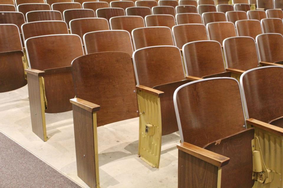 Edison Middle School's auditorium would get new seating, carpet and a new sound system if the referendum passes. It would also get a repaved track and long jump.