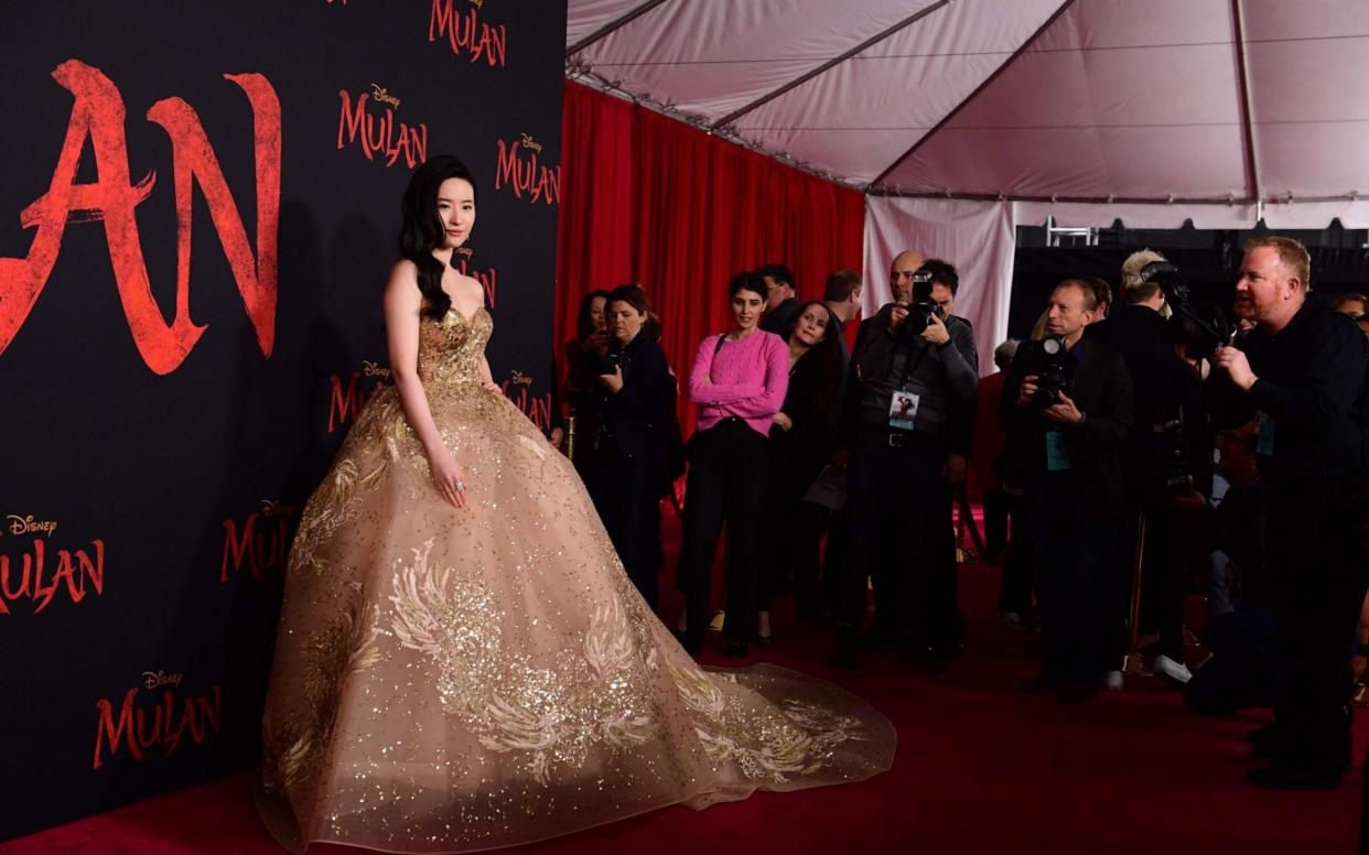 Liu Yifei, the movie's star, courted controversy last year when she voiced her support for the Hong Kong police and their actions when attempting to quell pro-democracy protests - FREDERIC J. BROWN /AFP